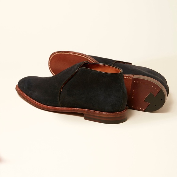 Alden Navy Suede Slip-On Chukka - Picture 3 of 13